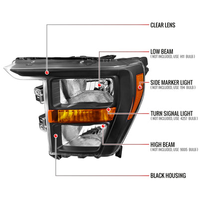 Spec-D Ford F-150 OE Driver 23 black driver-side headlights