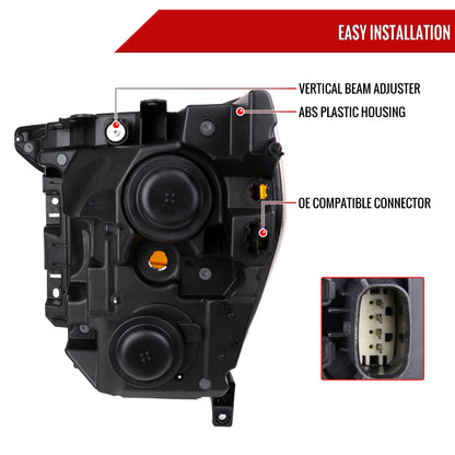 22 Ford F-150 OE Passenger Spec-D black passenger-side headlights