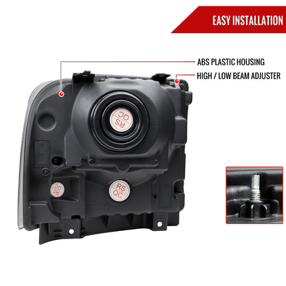 Spec-D 2005-2007 Ford F-250/F-350/F-450/F-550/Excursion Crystal Black Headlights