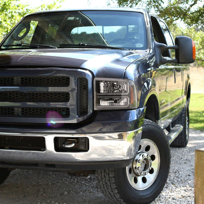 Spec-D 2005-2007 Ford F-250/F-350/F-450/F-550 Super Duty Dual LED OE Style Black Headlights