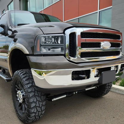 Spec-D 2005-2007 Ford F-250/F-350/F-450/F-550 Super Duty Dual LED OE Style Black Headlights