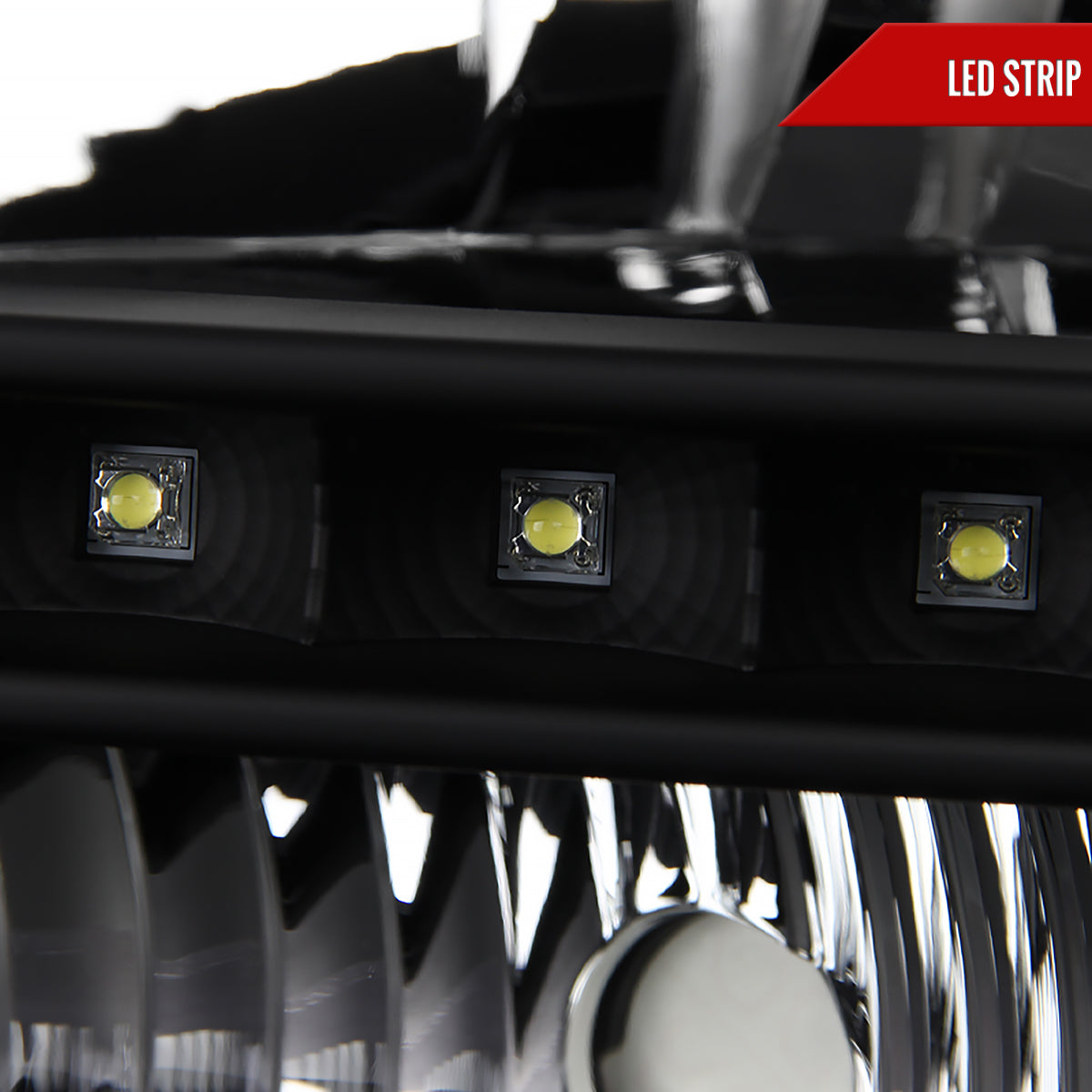 Spec-D 2005-2007 Ford F-250/F-350/F-450/F-550/Excursion Crystal LED Black Headlights