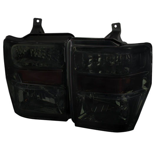 Spec-D 2008 F-250 F-350 F-450 Super duty smoked Headlights with Amber upgrade