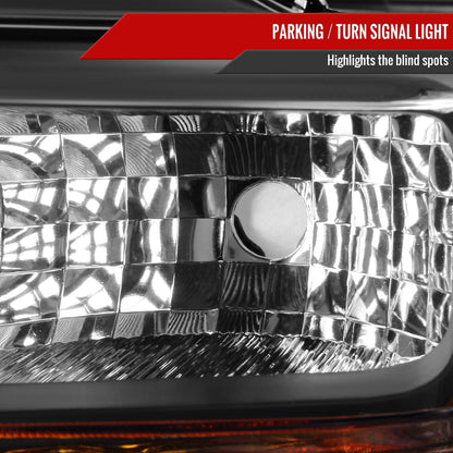 Spec-D 2008-2010 Ford F-250/F-350/F-450 Super Duty OE Style w/ Amber Reflectors Black Headlights