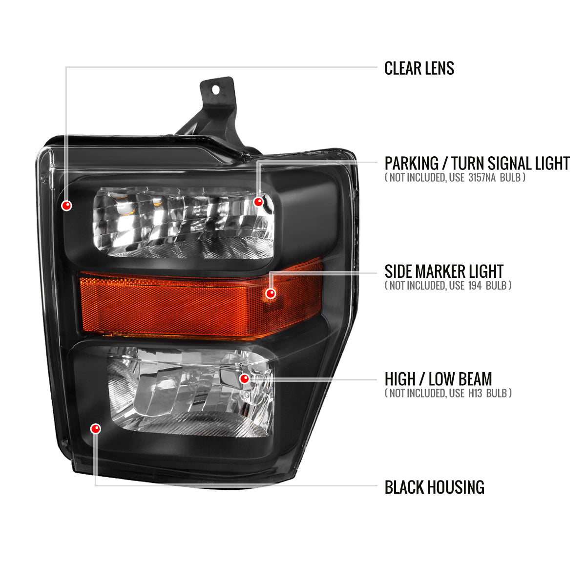 Spec-D Ford F-250 F-350 F-450 10 headlights