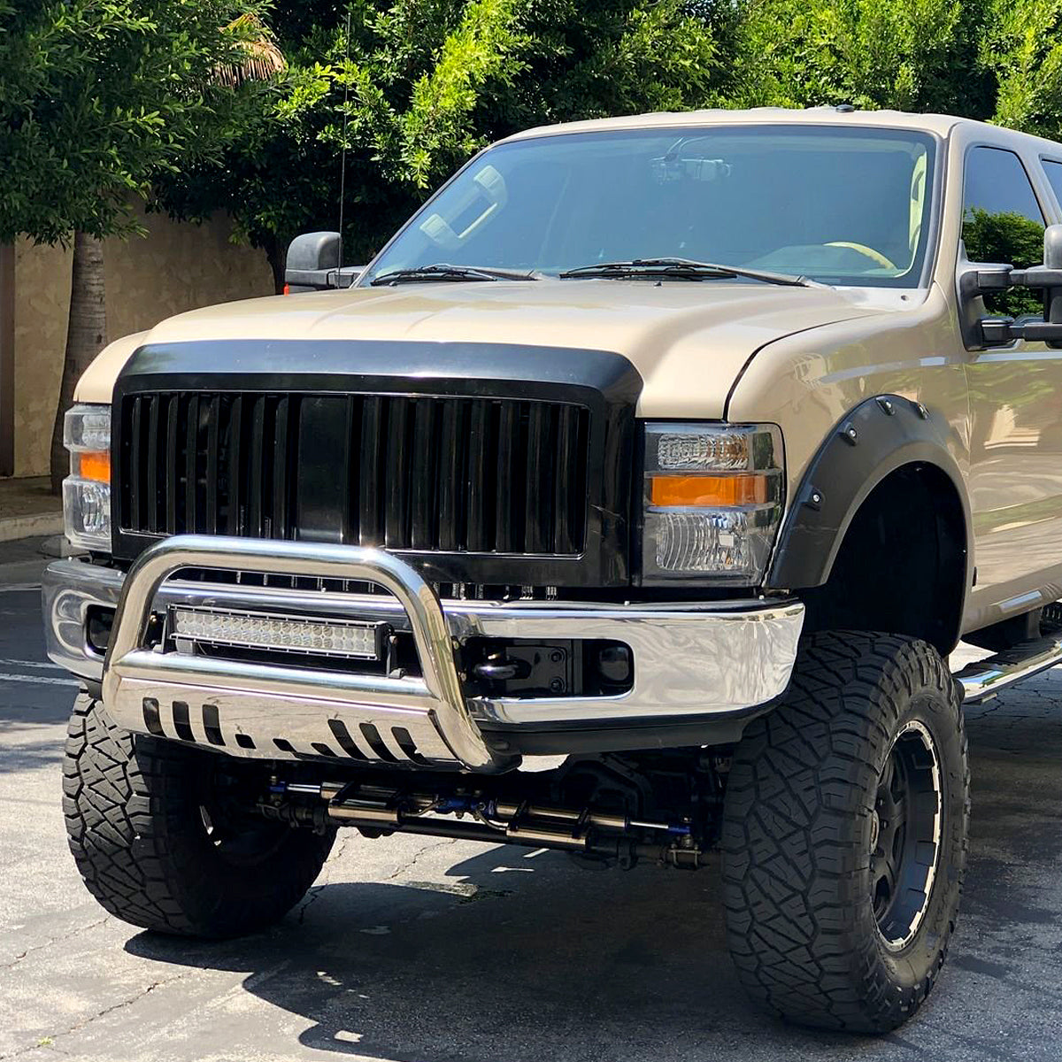 Spec-D 2008-2010 Ford F-250/F-350/F-450 Super Duty OE Style w/ Amber Reflectors Black Headlights