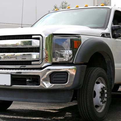 Spec-D 15 F250 F350 Super Duty black headlights