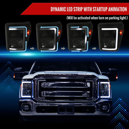 2012 F-250 F-350 F-450 F-550 Spec-D black aftermarket headlights
