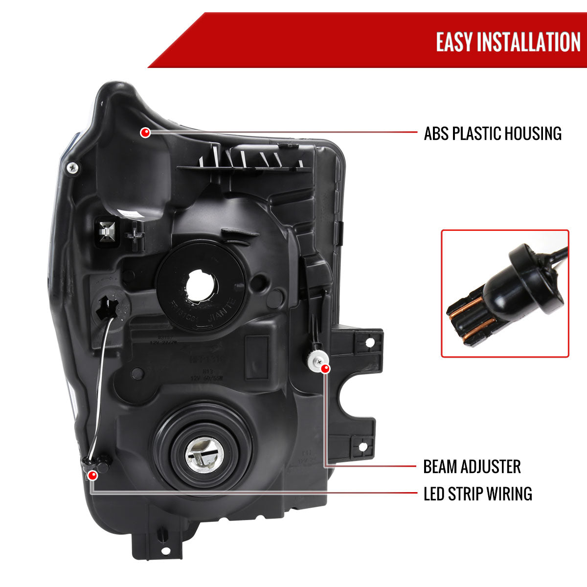 12 F-250 F-350 F-450 F-550 Spec-D black headlights