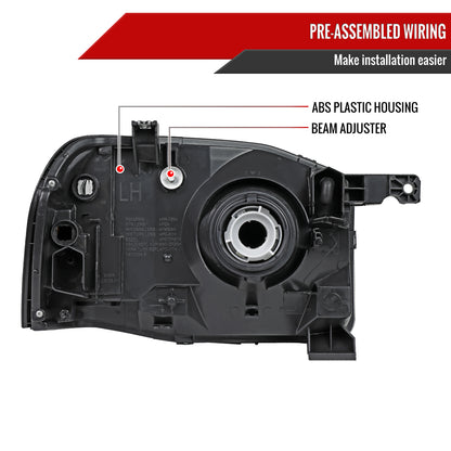 Spec-D 2001-2004 Nissan Frontier XE OE Style Black Headlights