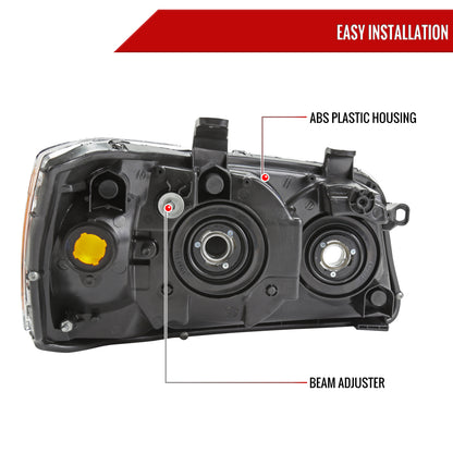 Spec-D 2001-2003 Toyota Highlander OE Style Black Headlights