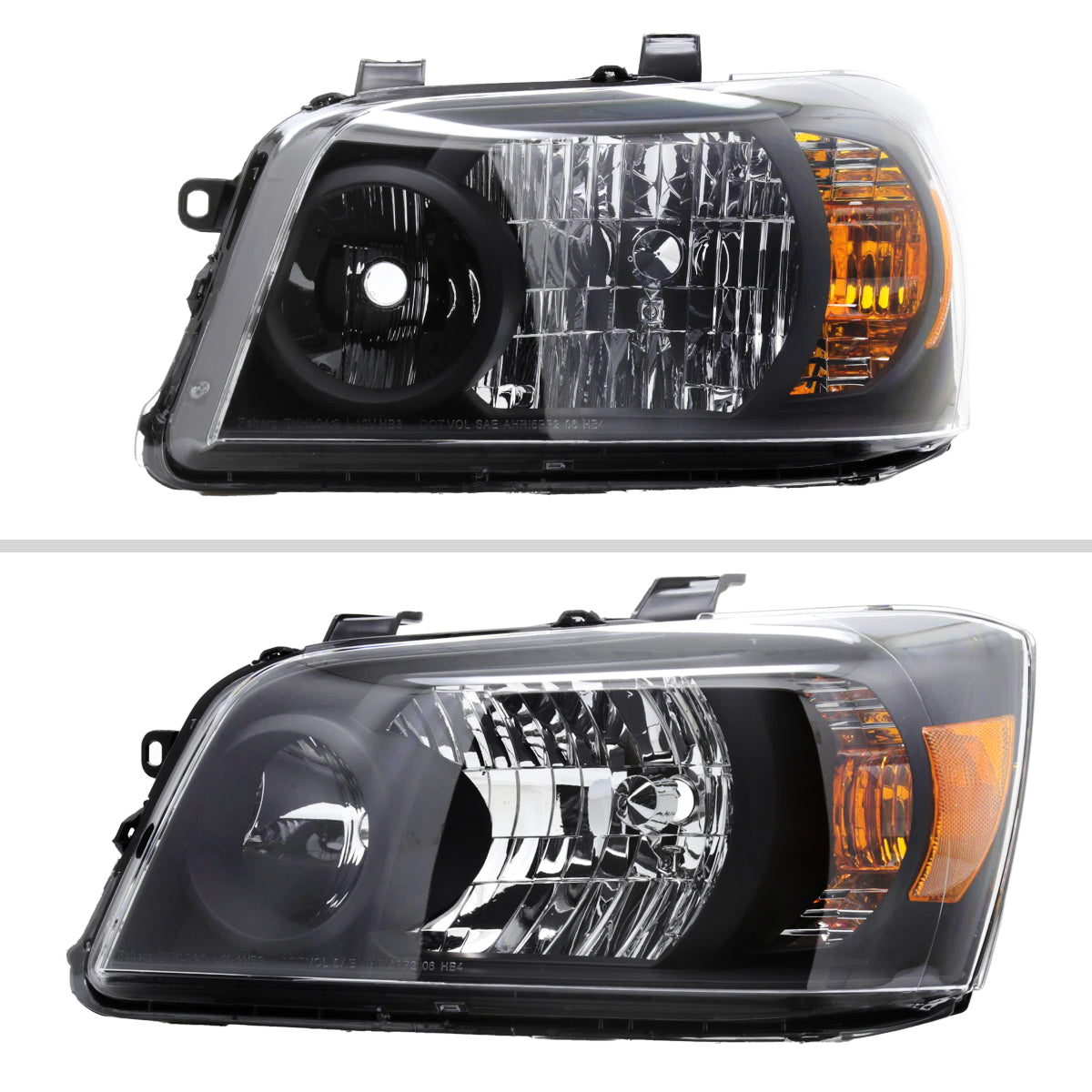 2005 Highlander Factory Spec-D black aftermarket headlights