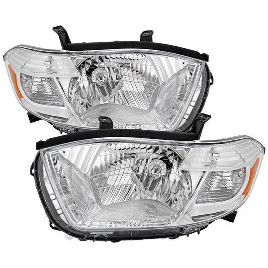 Spec-D 2008 Highlander Factory Halogen Replacement chrome headlights upgrade