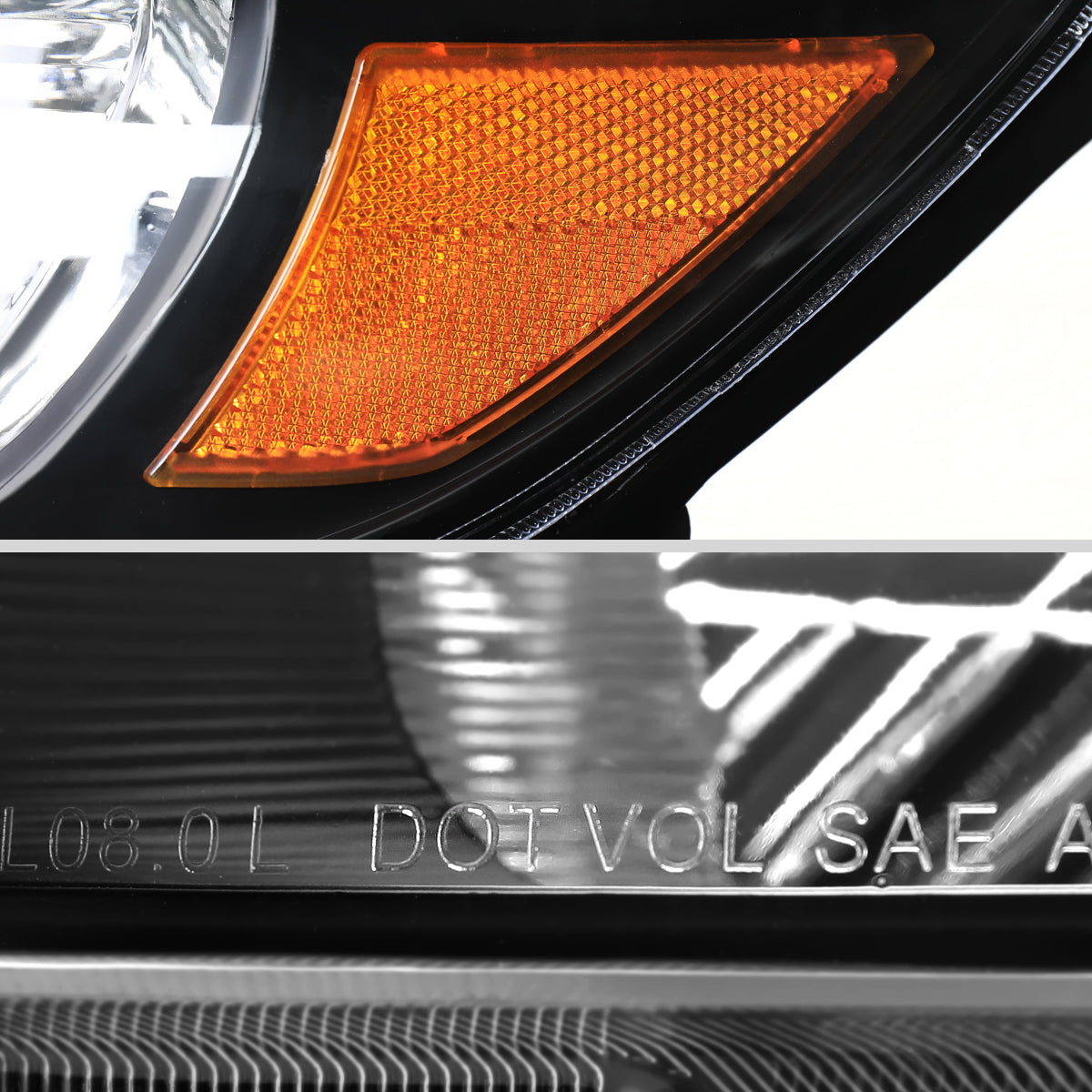 Spec-D 2008-2010 Toyota Highlander Factory Halogen Replacement Black Headlights