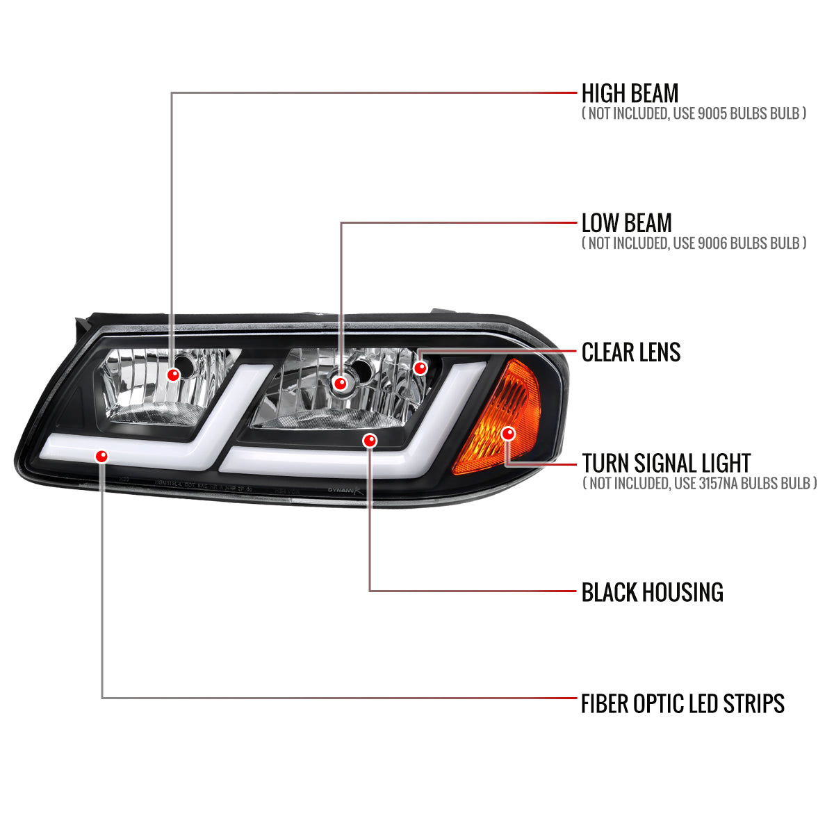 Spec-D Chevy Impala OE 02 black headlights