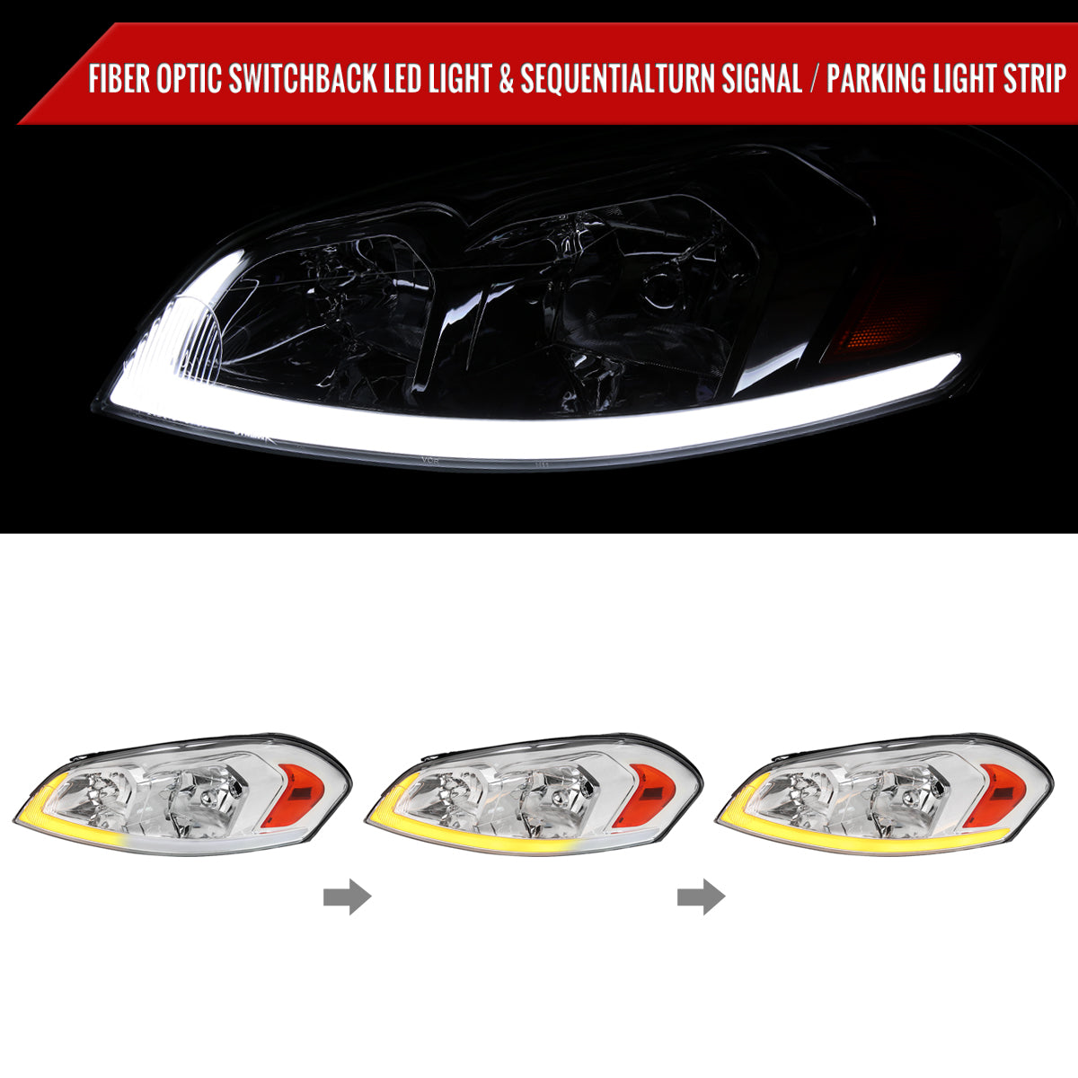 2007 -16 Impala Ltd Monte Spec-D aftermarket LED bar headlights