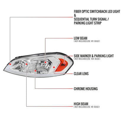 Spec-D -16 Impala Ltd Monte 08 LED bar headlights