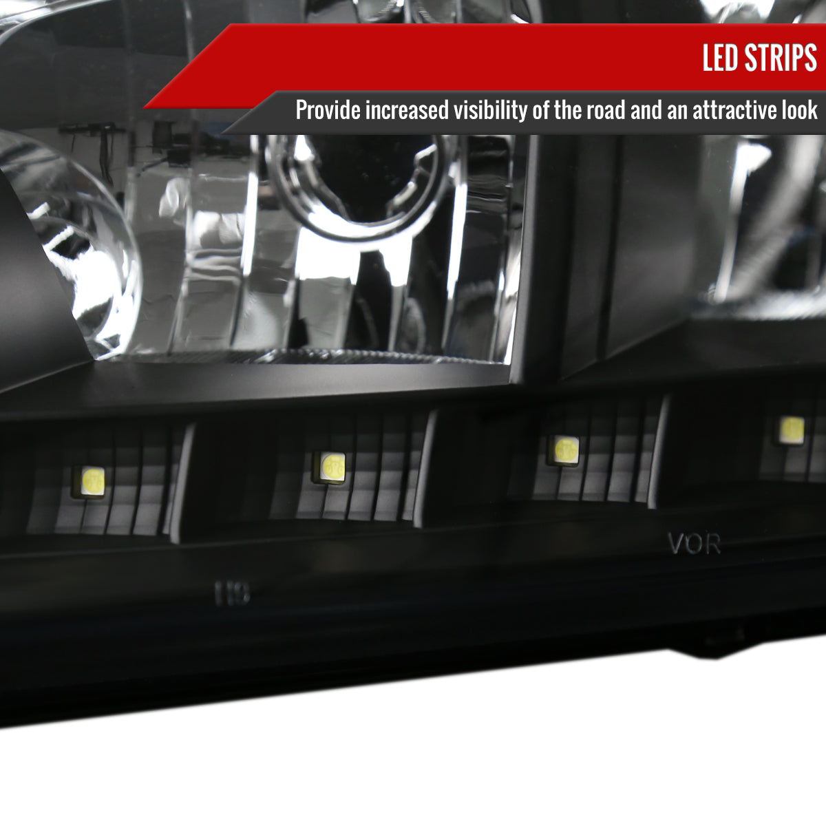 Spec-D 2006-2013 Chevrolet Impala / 2014-2015 Impala Ltd / 2006-2007 Monte Carlo OE Style Crystal LED Black Headlights