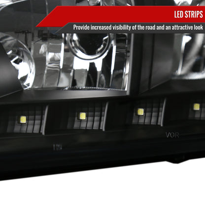 Spec-D 2006-2013 Chevrolet Impala / 2014-2015 Impala Ltd / 2006-2007 Monte Carlo OE Style Crystal LED Black Headlights