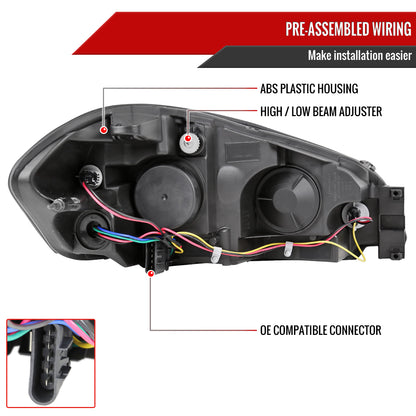 Spec-D 2006-2013 Chevrolet Impala / 2014-2015 Impala Ltd / 2006-2007 Monte Carlo OE Style Crystal LED Black Headlights