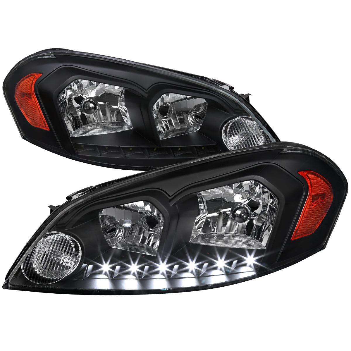 Spec-D 2006-2013 Chevrolet Impala / 2014-2015 Impala Ltd / 2006-2007 Monte Carlo OE Style Crystal LED Black Headlights
