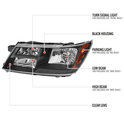Spec-D 2009-2020 Dodge Journey OE Style Black Headlights