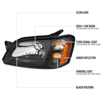 Spec-D 2000-2004 Subaru Legacy Brighton/2003-2006 Baja Sport OE Style Black Headlights