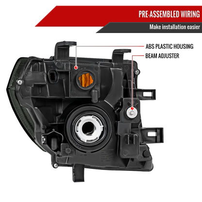 Spec-D 2005-2008 Nissan Frontier/2005-2006 Pathfinder OE Style Black Headlights