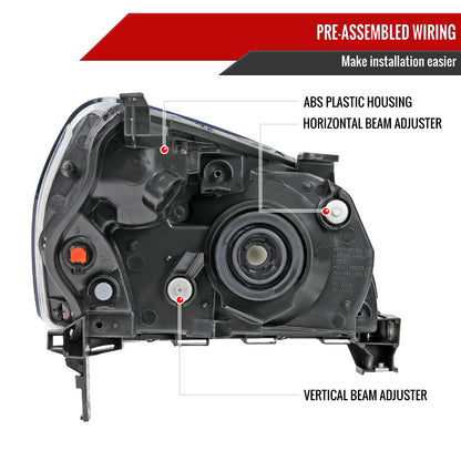 Spec-D 2003-2005 Honda Pilot OE Style Black Headlights