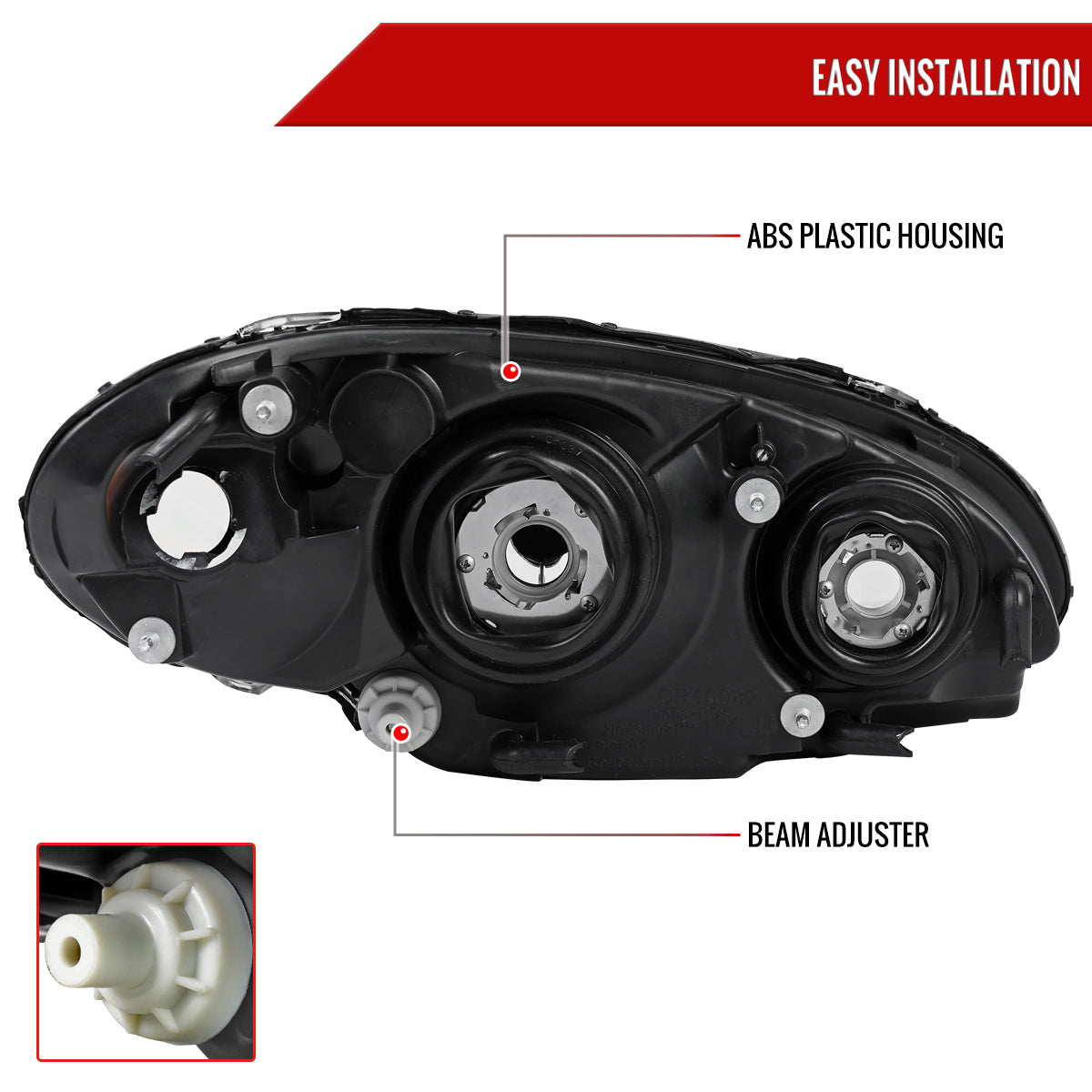 Spec-D 2001-2005 Chrysler PT Cruiser OE Style Black Headlights