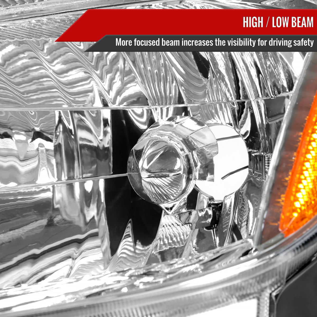 Spec-D 2008 Prius OE Amber Reflector chrome headlights