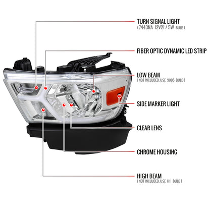 Spec-D Ram Animated OE 21 chrome headlights