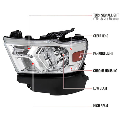 2019-2024 Ram 1500 Left Headlight Assembly Spec-D Factory Replacement