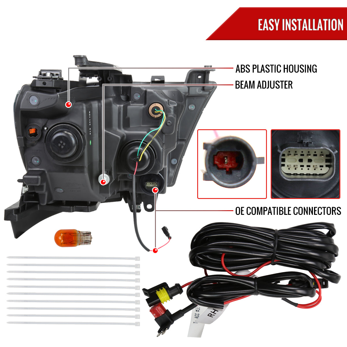 20 Ram Animated OE Spec-D black headlights