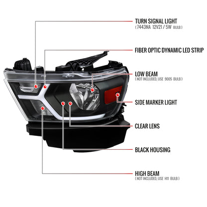 Spec-D Ram Animated OE 21 black headlights
