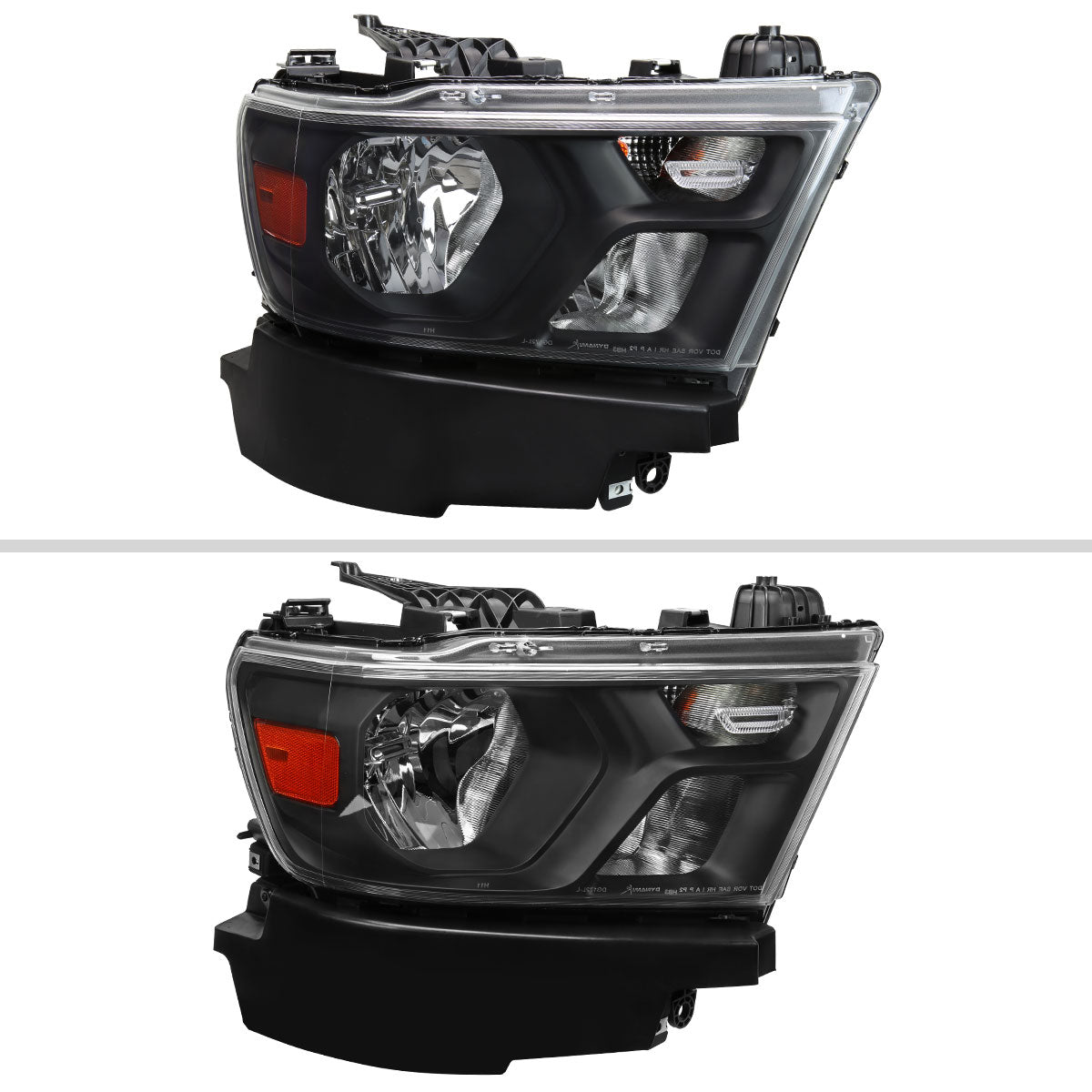 Spec-D 2020-2024 Ram 1500 Right Headlight Black Housing Replacement