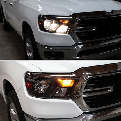 Spec-D 2019-2024 Ram 1500 Passenger Side Black Housing Headlight Replace