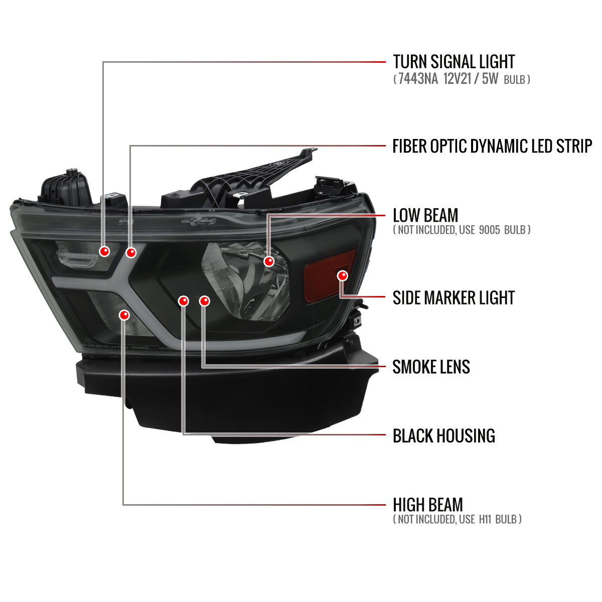 Spec-D Ram Animated OE Blk 21 smoked headlights