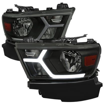 Spec-D 2019 Ram Animated OE Blk smoked headlights upgrade