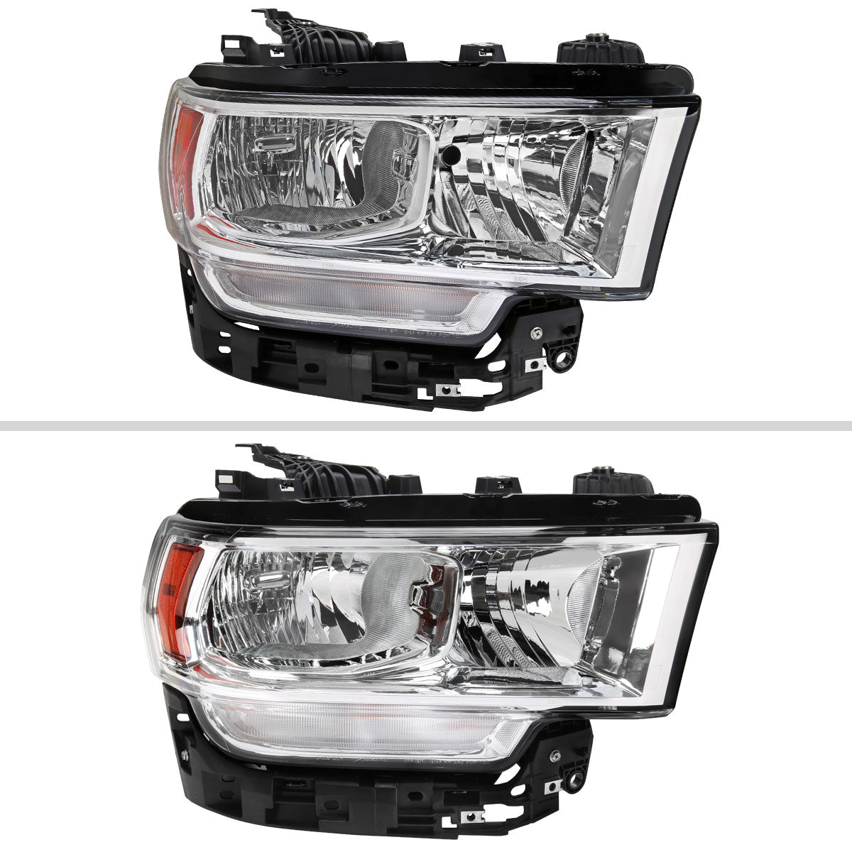 Spec-D 2020-2023 Ram 2500 3500 Right Headlight Chrome Housing Clear Lens