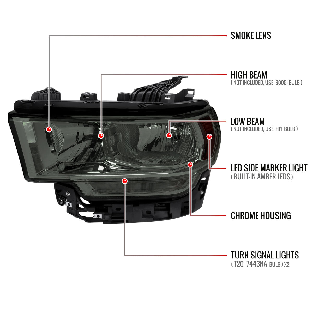 20 Ram OE Spec-D chrome headlights