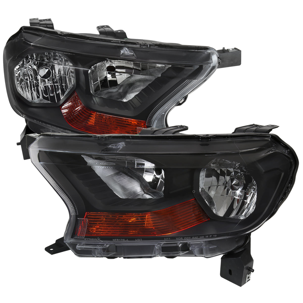 Spec-D 2019 Ford Ranger XL XLT black headlights upgrade