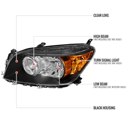 Spec-D 2006-2008 Toyota RAV4 OE Style Black Headlights