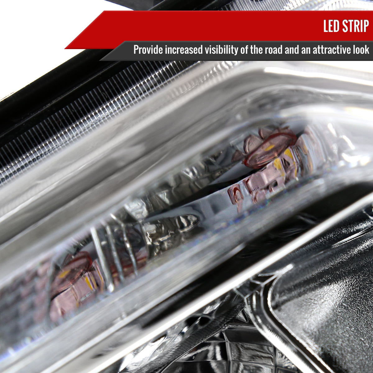 Spec-D 2015 Nissan Rogue Strip OE chrome custom headlights