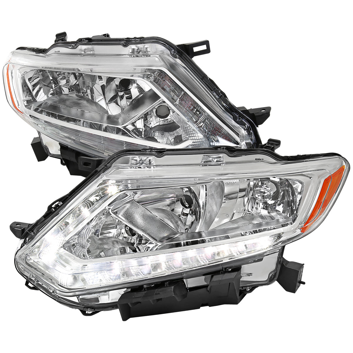 Spec-D 2014 Nissan Rogue Strip OEM chrome headlights upgrade