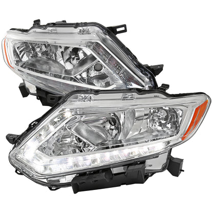 Spec-D 2014 Nissan Rogue Strip OEM chrome headlights upgrade