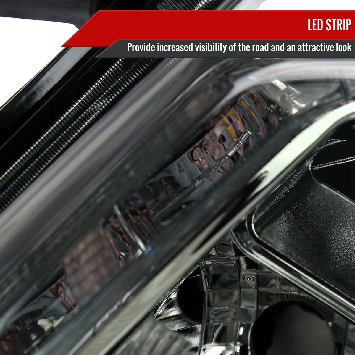 Spec-D 2015 Nissan Rogue Strip OE chrome custom headlights