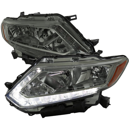 Spec-D 2014 Nissan Rogue Strip Factory style chrome headlights upgrade