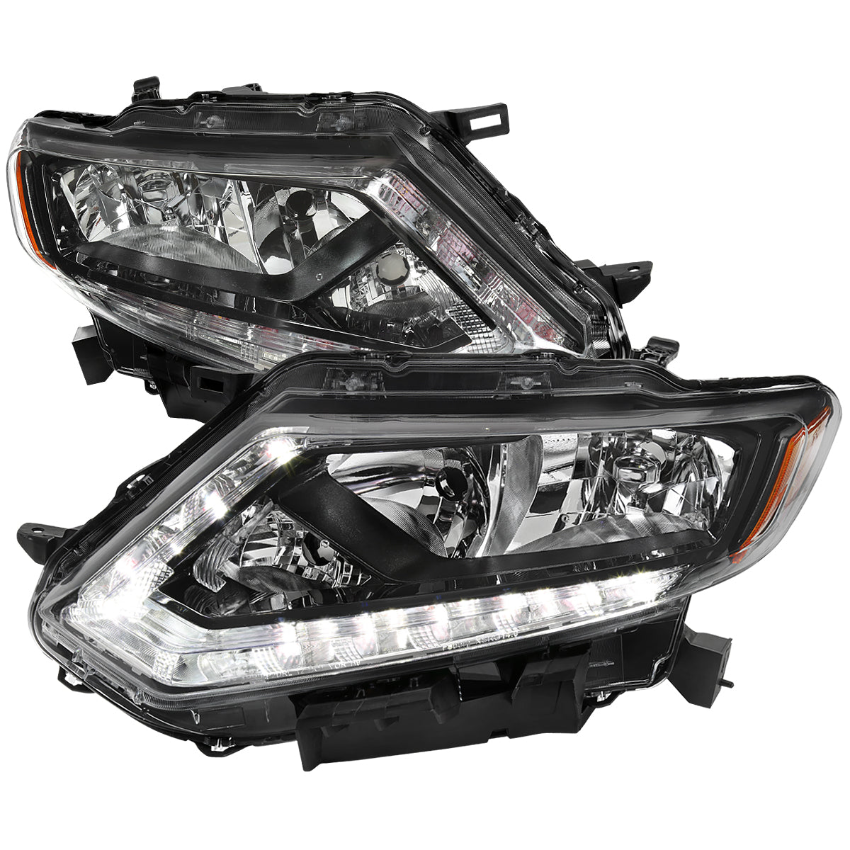 Spec-D 2014 Nissan Rogue Strip OE black headlights upgrade