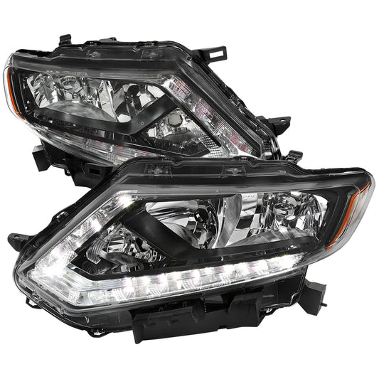 Spec-D 2014 Nissan Rogue Strip OE black headlights upgrade